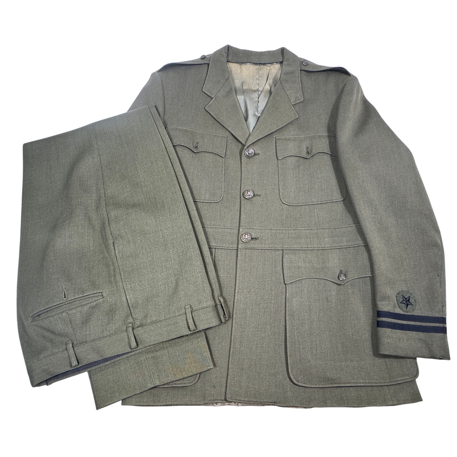 Vintage Us Navy Aviation Service Green Uniform Set Novakoff Bros Korean War
